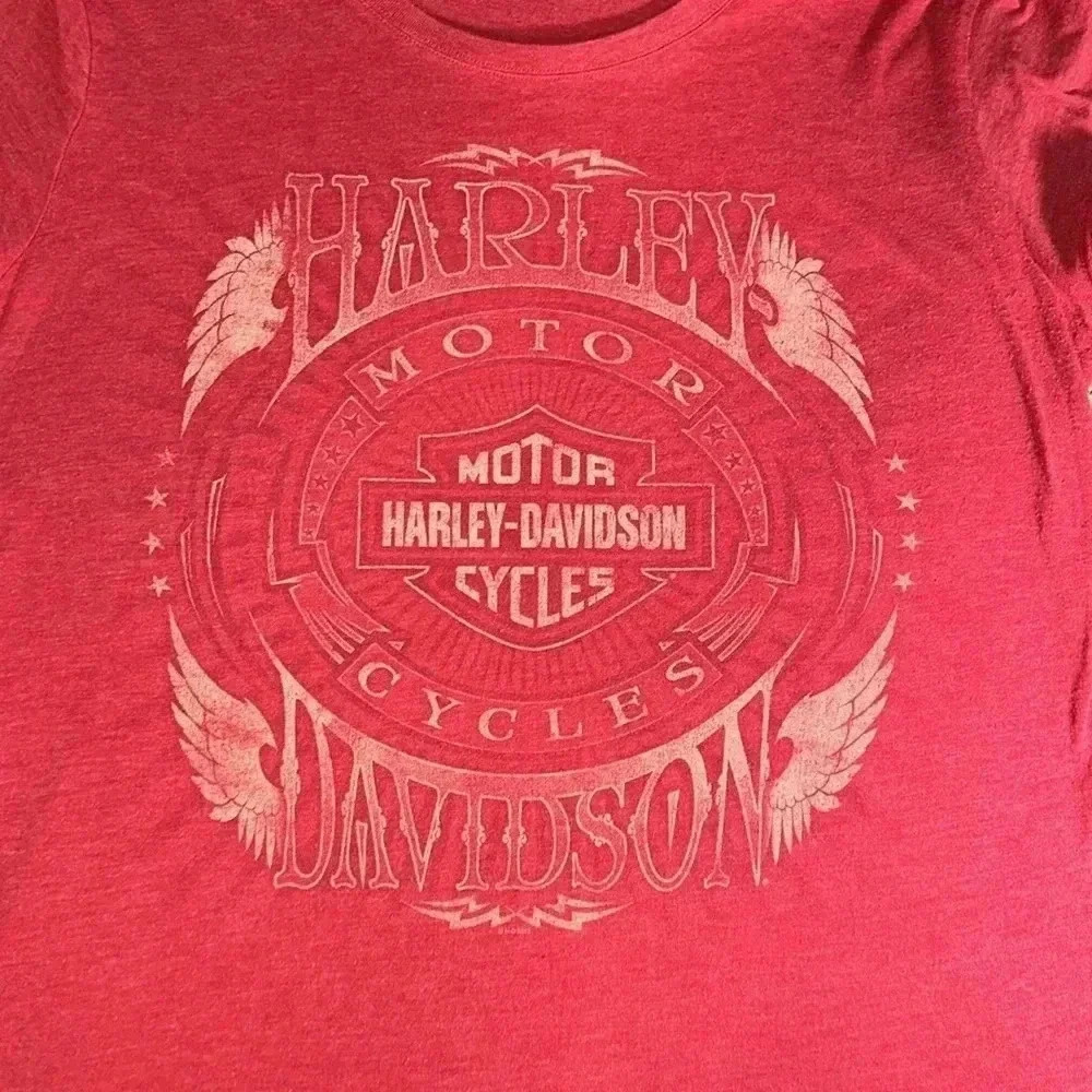 Harley Davidson motorcycles Tshirt short sleeve size tag missing red color